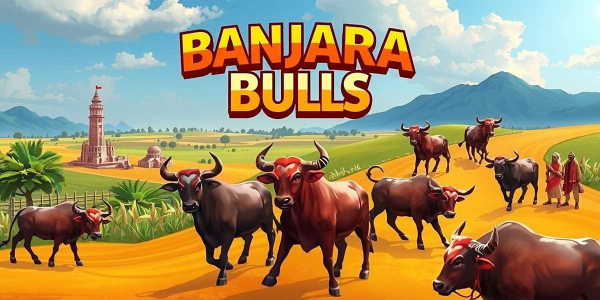 Banjara Bulls - India's Rural Adventure Game Banjara Bulls game cover showing vibrant rural Indian landscape with bulls and villagers
